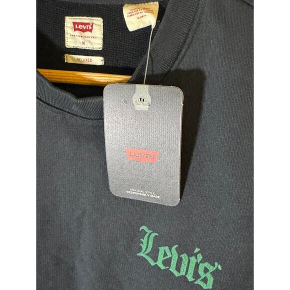 Levis Men's Team Spirits Black Sweatshirt Relaxed Fit Cotton, Size M, NWT - Picture 4 of 5